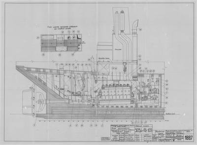 Thumbnail for 1887_ЗверобойнаяШхуна_МоторноеОтделение_ОбщееРасположениеМеханизмов_ПродольныйРазрез_Шахта_1952.pdf