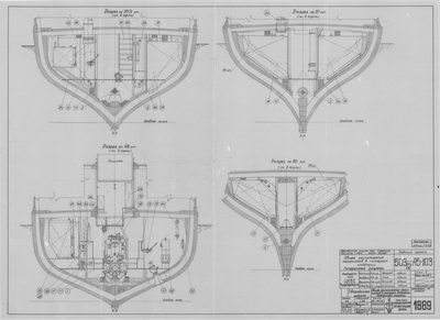 Thumbnail for 1889_ЗверобойнаяШхуна_МоторноеОтделение_ОбщееРасположениеМеханизмов_ПоперечныеРазрезы_1952.pdf