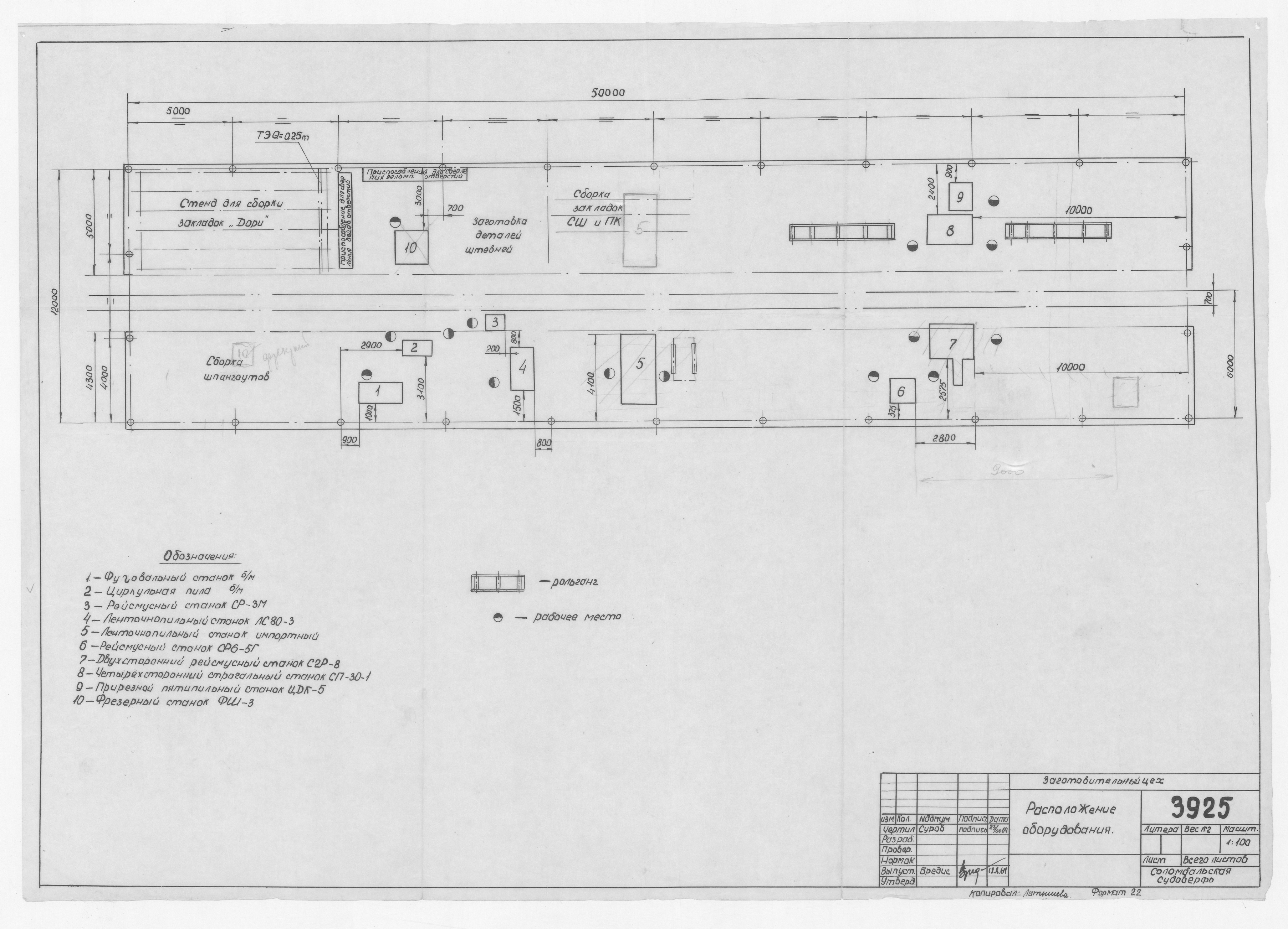 3925_ЗаготовительныйЦех_РасположениеОборудования_1964