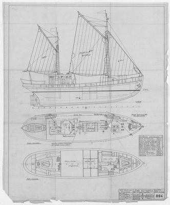 Thumbnail for 894_БотДляМурмана_БоковойВид_ПланПалубы_ПланТрюма_1948