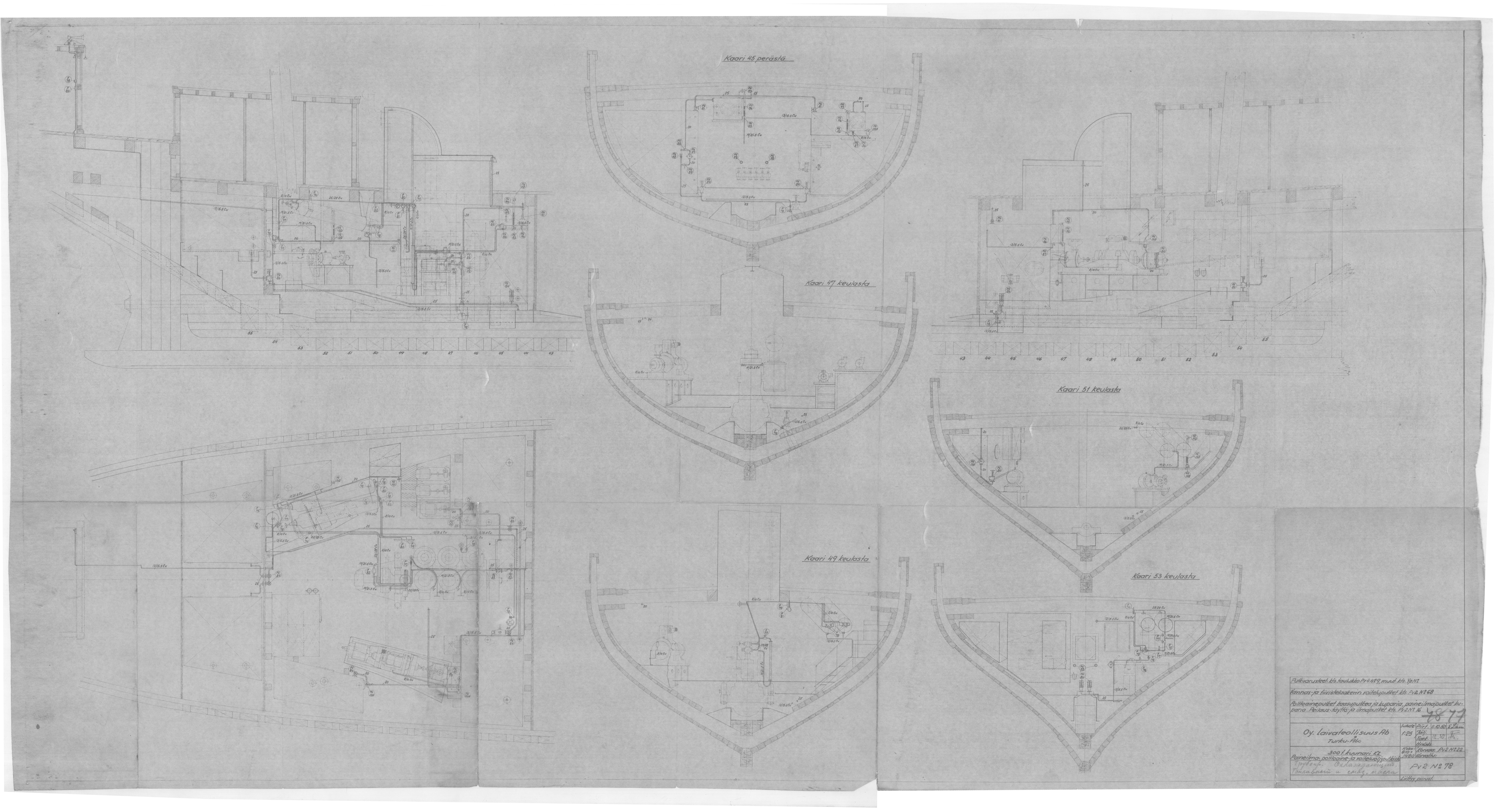 03_Pv2_78_ФинскаяШхуна300т_ТрубопроводыОхлаждающийТопливныйСмазочногоМасла_1950