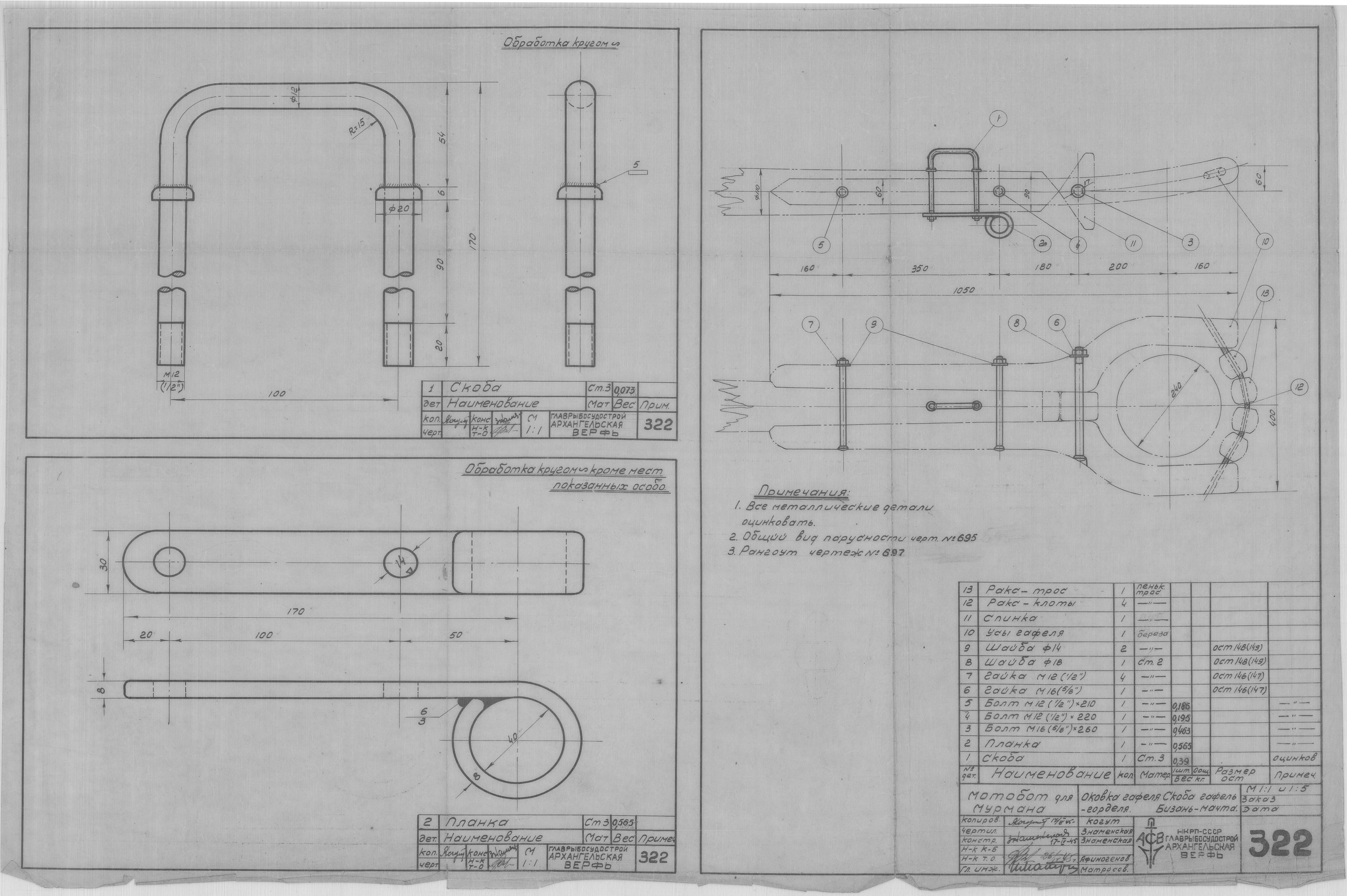 322_МотоботДляМурмана_ОковкаГафеляСкобаГафельГорделяБизаньМачта