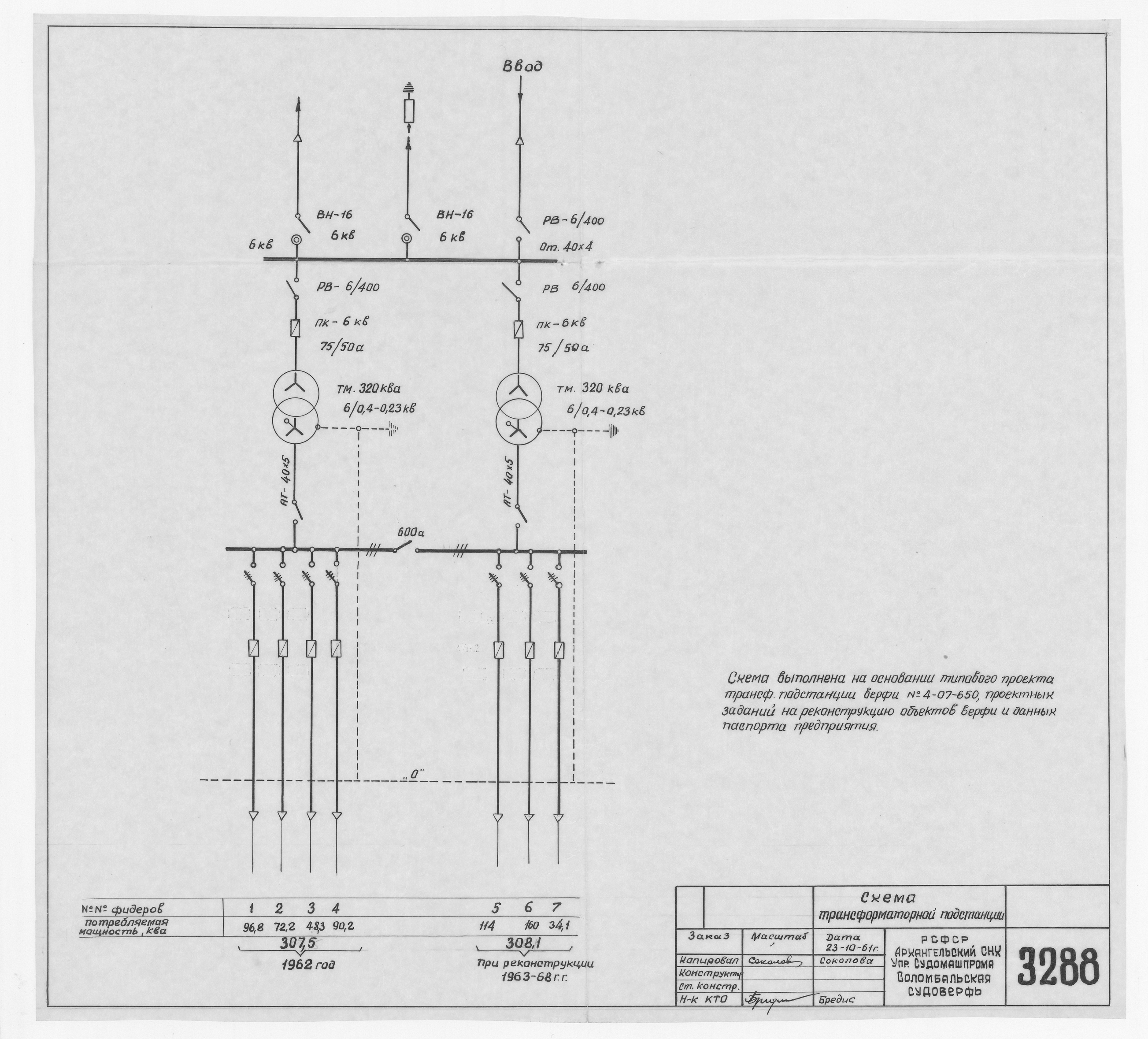 3288_ТрансформаторнаяПодстанция_Схема_1961