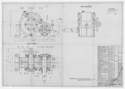 Thumbnail for 593_БотДляМурмана_ПриводСейнернойЛебедки_Редуктор_СборочныйЧертеж_1946